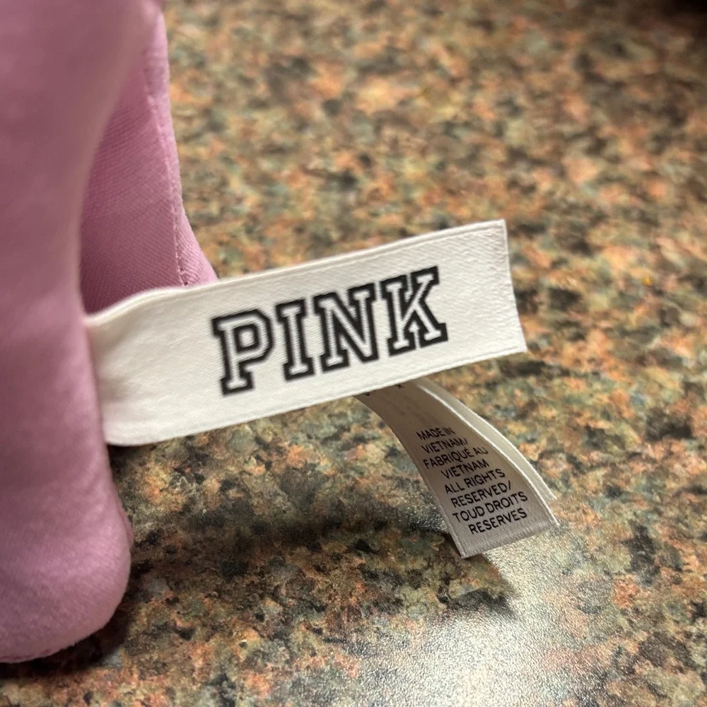 PINK Victoria's Secret Plush Dog with White and Purple Sweater